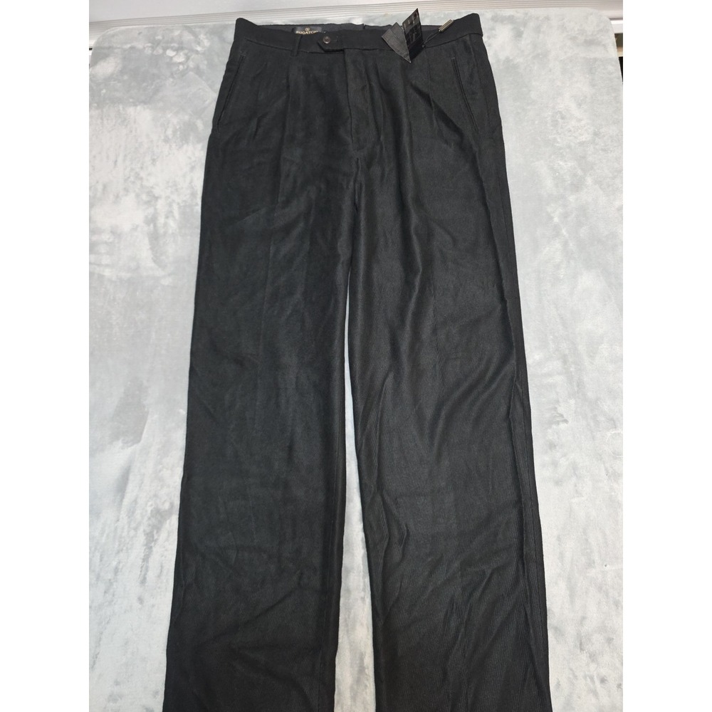 Bugatchi UOMO Men's 38x39 NWT Black‎ designer Light Corduroy Not Hemmed